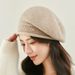 Autumn Winter Women's Beret Fashion Versatile Warm Knitted Wool Mom's Light Style Hat Slouchy Beanie_viptrois.com