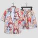 Men's Hawaiian Beach Vacation Loose Fit Couple Trendy Brand Short Sleeve Floral Shirt Casual Two-Piece Set_viptrois.com
