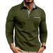 Men's Performance Long Sleeve Polo Shirt – Breathable & Moisture-Wicking Workwear (S-XXXL, Stretch Polyester, Contrast Panels)_viptrois.com
