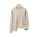 Men's Minimalist Knit Sweater - Textured Polyester Blend Oversized Pullover (Khaki)_viptrois.com