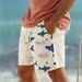 Men's Clothing Drawstring Elastic Waist Printing Animal Fish Comfortable Breathable Beach Shorts_viptrois.com