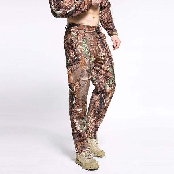 Man's clothing Outdoor sports tactical pants 3-in-1 fleece soft shell waterproof camouflage pants_viptrois.com