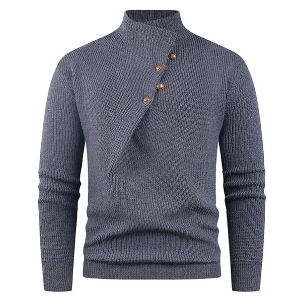 Men's Fashionable Stand Collar Knitted Sweater - Warm Casual Pullover For Teens & Young Adults (Multiple Colors & Sizes)_viptrois.com