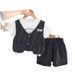 Boys' Summer 2025 New Handsome Short Sleeve Three Piece Set Baby Children's Clothing_viptrois.com