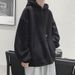 Basic solid color hooded sweatshirt for men in autumn and winter, loose, simple, thick, casual and versatile couple jacket_viptrois.com