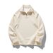 Pure Pure Autumn Winter Fleece Half-Zip Polo Shirt Sweatshirt Men's Trendy Brand Turn-Down Collar Long Sleeve T-Shirt Couple's Top_viptrois.com