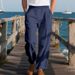 Men's Clothing Spring And Autumn Loose Casual Linen Hip Hop Beach Sports Wide Leg Casual Trousers_viptrois.com