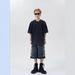 Men's Clothing Retro Raw Edge Wide Leg Drawstring Washed Denim Shorts For Boys Summer Trendy All Match Straight Five Point Pants_viptrois.com