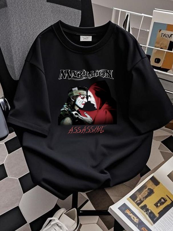 MARILLION ASSASSING NEW BLACK T-SHIRT Versatile Comfortable Slightly Stretched Top For Everyday Wear Homme Graphic Unisex Fashion Breathable_viptrois.com
