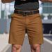 Men's Clothing Men's Solid Color Business Golf Sports Shorts Five Point Dress Pants For Formal & Casual Summer Color Block_viptrois.com