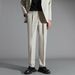 Men's Black Flowy Suit Trousers High-End Straight Leg Loose Fit Business Casual Dress Pants Korean Style Elastic Autumn_viptrois.com