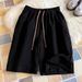 Men's Textured Ice Silk Shorts for New Summer Style Quick Drying Five Point Pants Trendy Loose Fitting Sports Casual Wear_viptrois.com