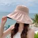 Black rubber breathable fisherman versatile for women in spring and summer, UV resistant sunshade hat, outdoor beach_viptrois.com