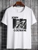 vtg Retro John Coltrane T-shirt White Short Sleeve All Sizes S To 5Xl 2F743 Versatile Graphic Casual Soft Homme Breathable Unisex Stylish_viptrois.com