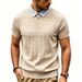Summer Style Faux Two-Piece Short Sleeve Polo Shirt Shirt Collar T-Shirt Cable Knit Casual Knitwear For Men_viptrois.com