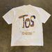 American TOS Letter Printing Pure Cotton T-shirt Niche Design Loose Round Neck Trendy Brand Short Sleeve Men's Summer_viptrois.com