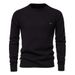 Pure 2024 Autumn Winter New Cotton Sweater Men's Pullover Solid Color Raglan Sleeve Knitwear_viptrois.com