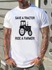 Save A Tractor Ride A Farmer Shirt , Funny Sarcastic Saying T-shirt All Sizes Top For Everyday Wear Casual Homme Comfortable Stretched Versatile_viptrois.com