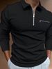 2025d Flat Fabric Silky Comfortable Polo Shirt Men's Plus Size Summer Thin Solid Color Long Sleeve_viptrois.com