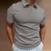 New Polo Shirt High Elasticity V-neck Striped Short Sleeved Men's T-shirt_viptrois.com