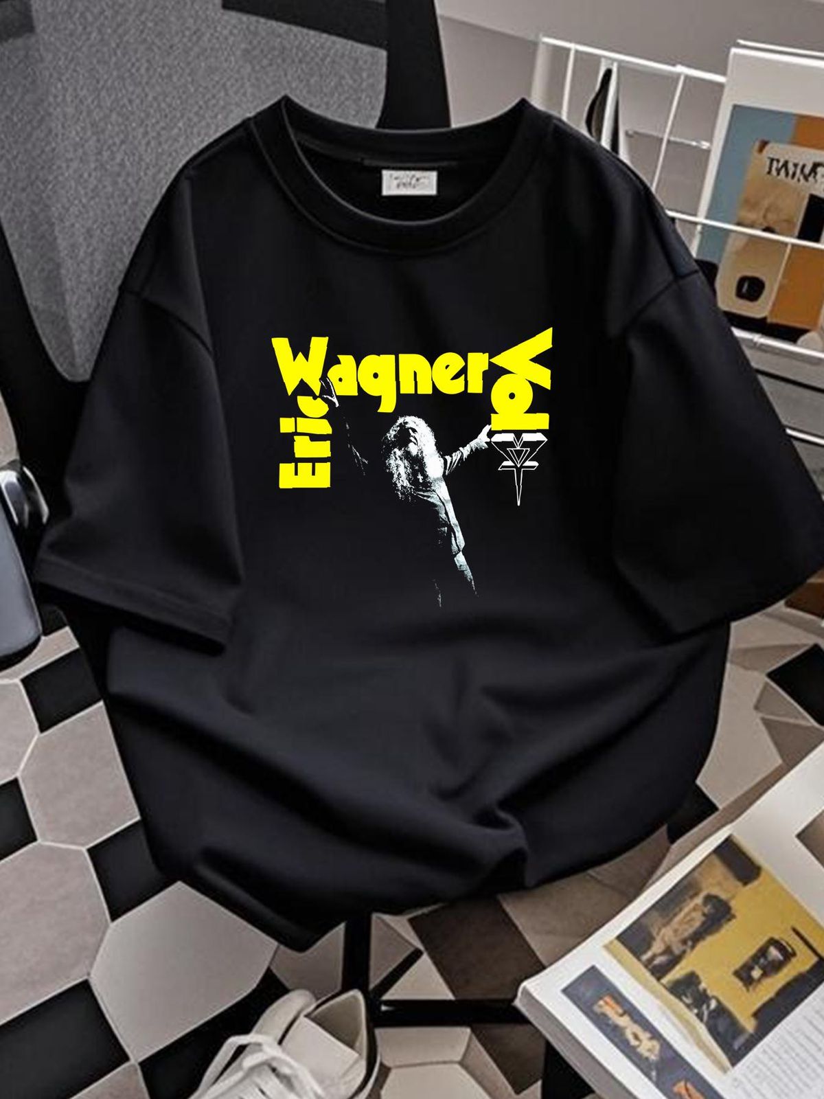 Eric Wagner Trouble T-shirt VTG Balck Short Sleeve All Sizes YY853 Homme Top For Everyday Wear Graphic Breathable Versatile Fashion Stylish_viptrois.com