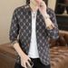 Men's Clothing Korean Style Cardigan Sweater - Lightweight Knit Open Front Coat, Casual Loose Fit, Stretch Comfort For Spring & Autumn_viptrois.com