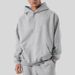 Loom Cross-Border New European And American Style Fleece-Lined Thickened Hooded For Men Loose Fit Drop Shoulder Solid Color_viptrois.com