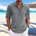 Men's Casual Long Sleeve Pullover Shirt | Lightweight Comfort Fit Daily Wear | Solid Color Versatile Top_viptrois.com