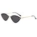 New metal cat eye with small frame and trimmed edges, sunglasses for women's trendy street photography glasses_viptrois.com