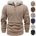 Autumn Winter New Cross-Border European American Men's Solid Color Jacquard Hooded Sweatshirt Loose Fit Sports_viptrois.com