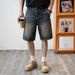 Men's Clothing Blue Summer New Men's Denim Shorts Casual Trendy Brand Shorts Loose Straight Pants Men's Outer Wear_viptrois.com