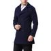 Man's clothing Men's tweed solid coat double breasted epaulette coat trench coat_viptrois.com