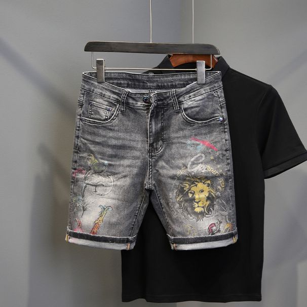 Men's Clothing Summer Jeans Loose Straight Japanese Men's Trendy Harem Pants Large Size Shorts_viptrois.com