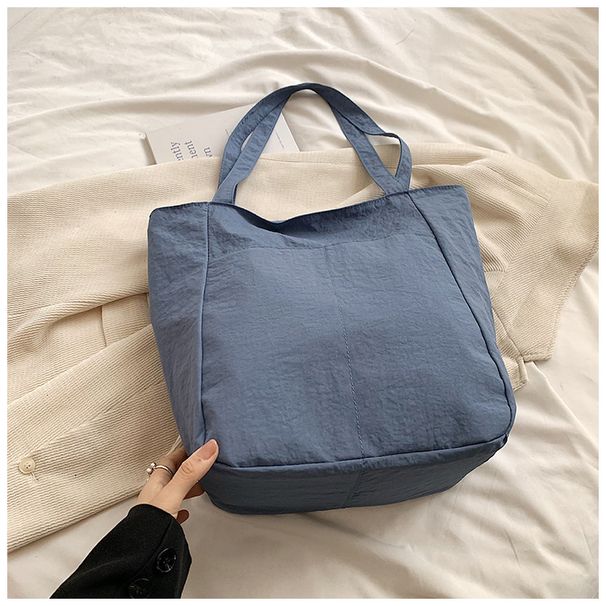 Women's Shoulder Bags Nylon Cloth Bag Women's Solid Color Light Bucket Bag Large Capacity Leisure Environmental Protection Cloth Bag_viptrois.com