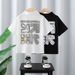 Mother & Kids Children's 2025 Summer New POLO Shirt Baby Print Ins Style Lapel Top Boy Short Sleeve Small, Medium And Large Children_viptrois.com