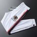 P9Light Luxury Trendy Brand High-end Embroidered Sweatpants Men's Summer Thin Side Striped Webbing Slim Fit Men's Casual Pants_viptrois.com