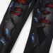 Men's Clothing European And American Personality High Street Fashion Men's Beggar Hole Patch Hot Diamond Patch Graffiti Slim Fit Denim Jeans 8616_viptrois.com