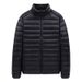 Men's Clothing Lightweight Short Down Jacket With White Duck Feather, Winter Fashion Warm Coat, Solid Color, Loose Fit, Stand Collar, Windproof_viptrois.com