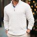Men's Clothing autumn and winter knitted sweaters for men, slim fit, zippered, half high collar, long sleeved pullover, twisted flower sweater_viptrois.com
