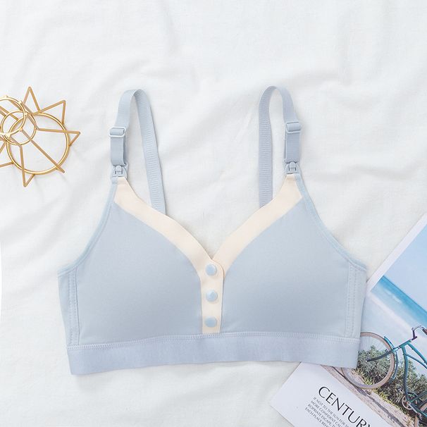 Thin Breastfeeding Bra Pregnant Women's Underwear Pregnant and Postpartum Underwear without Steel Rings Gather Front Buckle Postpartum Feeding_viptrois.com