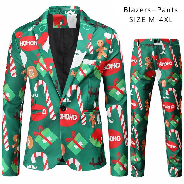 Men's Clothing Christmas autumn and winter new casual suits 3D printing suits and trousers set 2 piece set 12 colors_viptrois.com