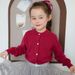 Shell-Button Knit Cardigan For Kids – Unisex Cotton Layering Piece (90cm-160cm, A-Class Safety, Soft & Breathable For Spring/Fall)_viptrois.com