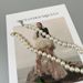 New handmade white pearl slim waist chain for women with dress sweet belt metal chain sweater belt_viptrois.com