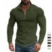 Cross-border Spring And Autumn Checkered Sweatshirt With Stand-up Collar, Half-zip, Long Sleeves, Jacquard Pattern,_viptrois.com