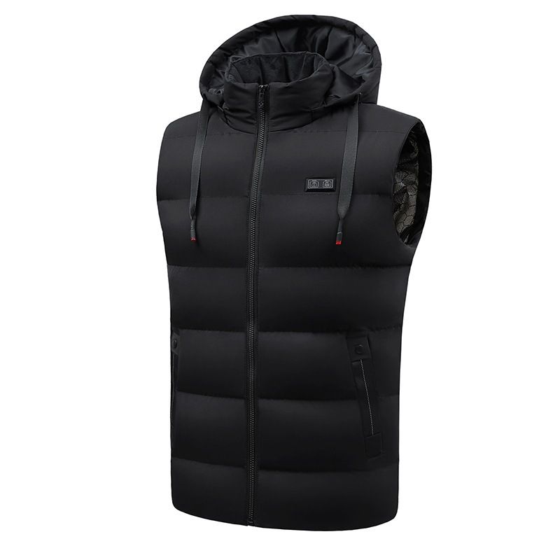 Men's Clothing men's and women's hooded sleeveless waistcoat cotton vest winter warm vest 11 zone smart constant temperature heating clothing_viptrois.com