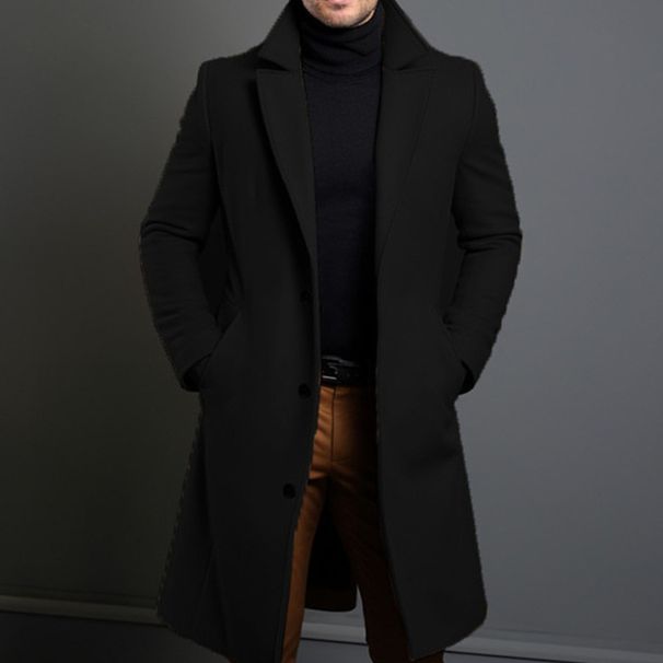 Classic Single-Breasted Trench Coat For Men – Slim Fit Lapel Coat (Khaki/Black/Light Gray/Royal Blue/Burgundy/Dark Blue/Dark Gray, Sizes M-5XL)_viptrois.com
