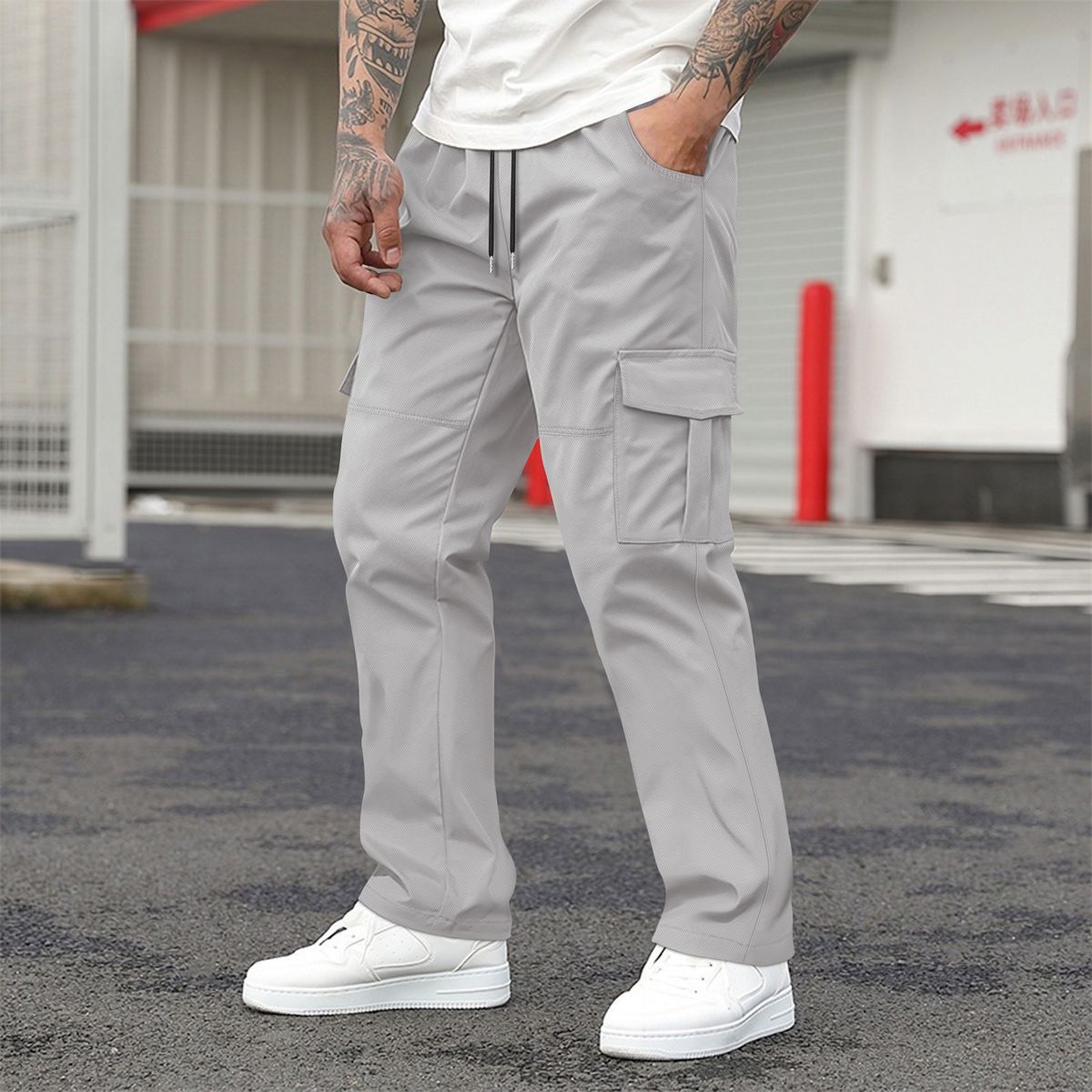 Men's European-Style Woven Casual Pants – Retro High-Waisted Loose Fit (Black/Light Gray/Dark Gray/Army Green/Khaki, S-XXXL)_viptrois.com