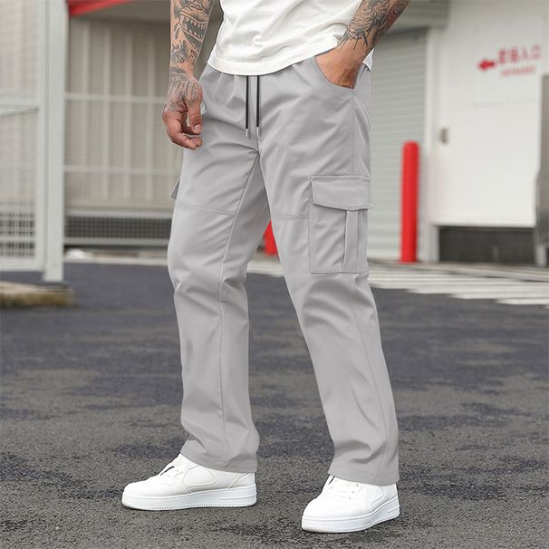 Men's European-Style Woven Casual Pants – Retro High-Waisted Loose Fit (Black/Light Gray/Dark Gray/Army Green/Khaki, S-XXXL)_viptrois.com