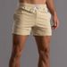 Men's Clothing Vertical Striped Cotton Shorts For Men Large Size Sports Pants For Men Three Quarter Pants Fitness Running Casual Pants Army Green_viptrois.com