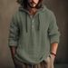 Cotton And Linen Shirt With Hood, Long-Sleeved Hoodie, Perfect For Casual Wear In Spring And Summer._viptrois.com